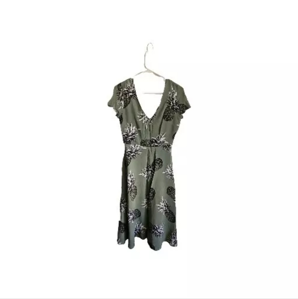 Bb Dakota Green Pineapple Print Dress 6